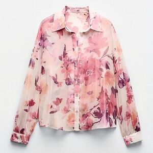 Zara Floral Pink Blouse